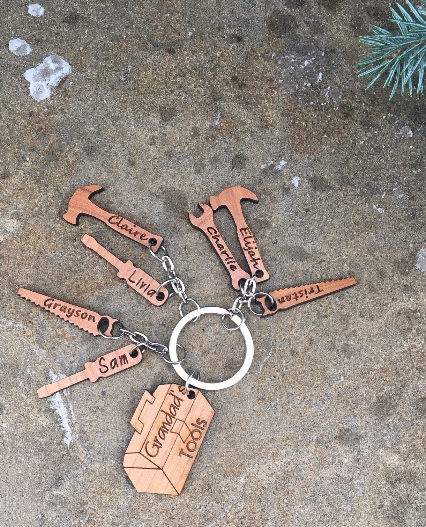 "Papa's Tools" Box Keychain