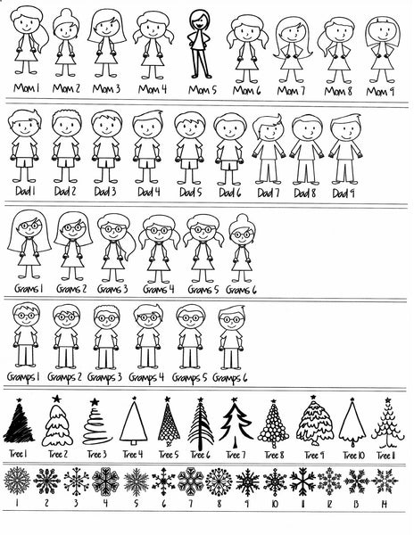 Christmas Tree Ornament - Stick People