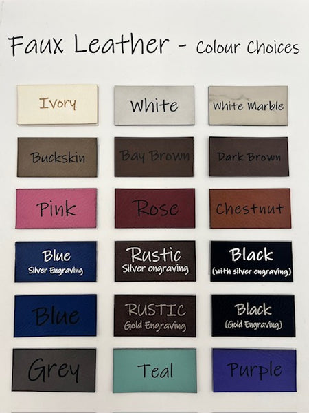 Iron On Backing - Faux Leather - Patches, Tags, Labels (25 Pack)