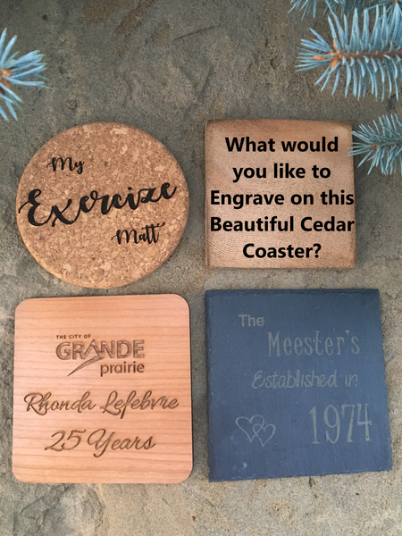 Wood Coasters 3.5" x 3.5"
