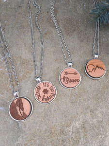Customize your own Wooden Pendant Necklace