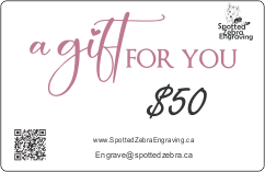 Gift Card - Spotted Zebra Engraving