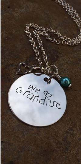 Child's Drawing or Handwritten Message on a Charm Necklace!!!!