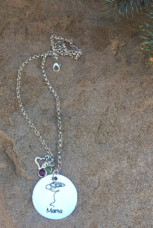 Handwritten Message on a Charm Necklace!!!!