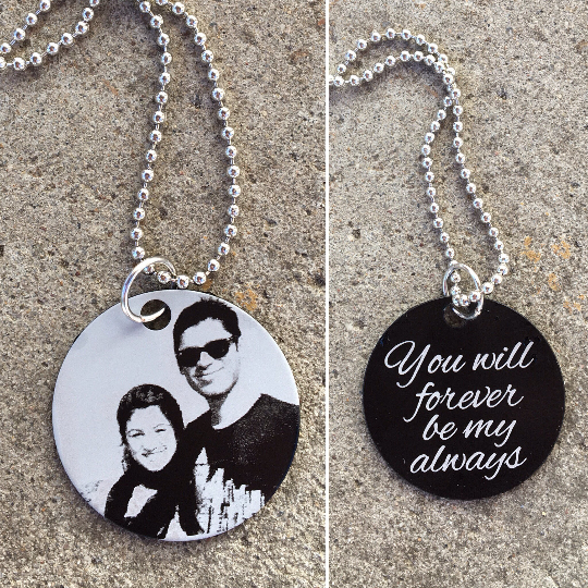 Family Photo Necklace with Names