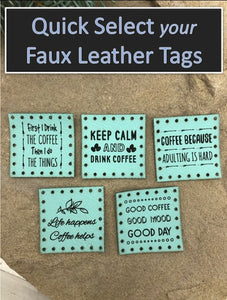 Faux Leather Tags - Pack of 25 (Select Options / Quick Check Out)